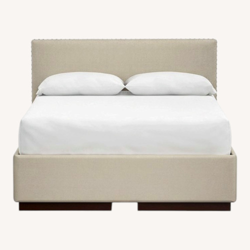 Used Pottery Barn Grey Queen Storage Bed for sale on AptDeco