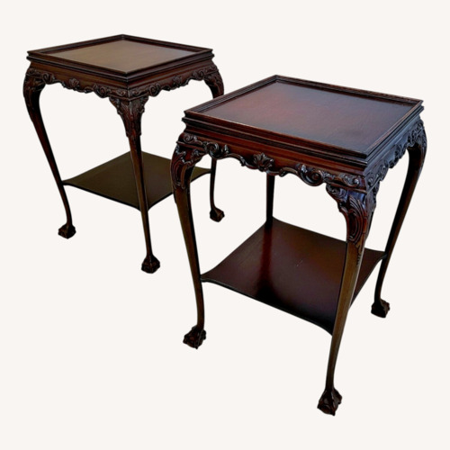 Used Vintage/Antique Dark Brown Wood Side Tables for sale on AptDeco
