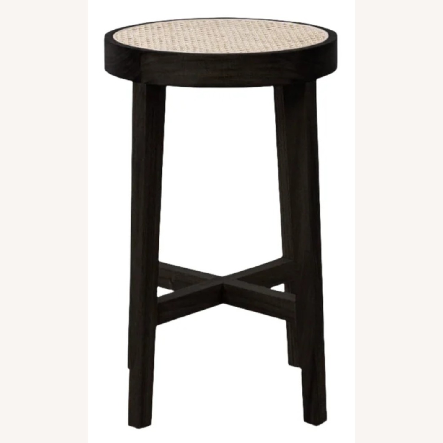 France and Son Black Counter Stool with Cane Seat - image-4