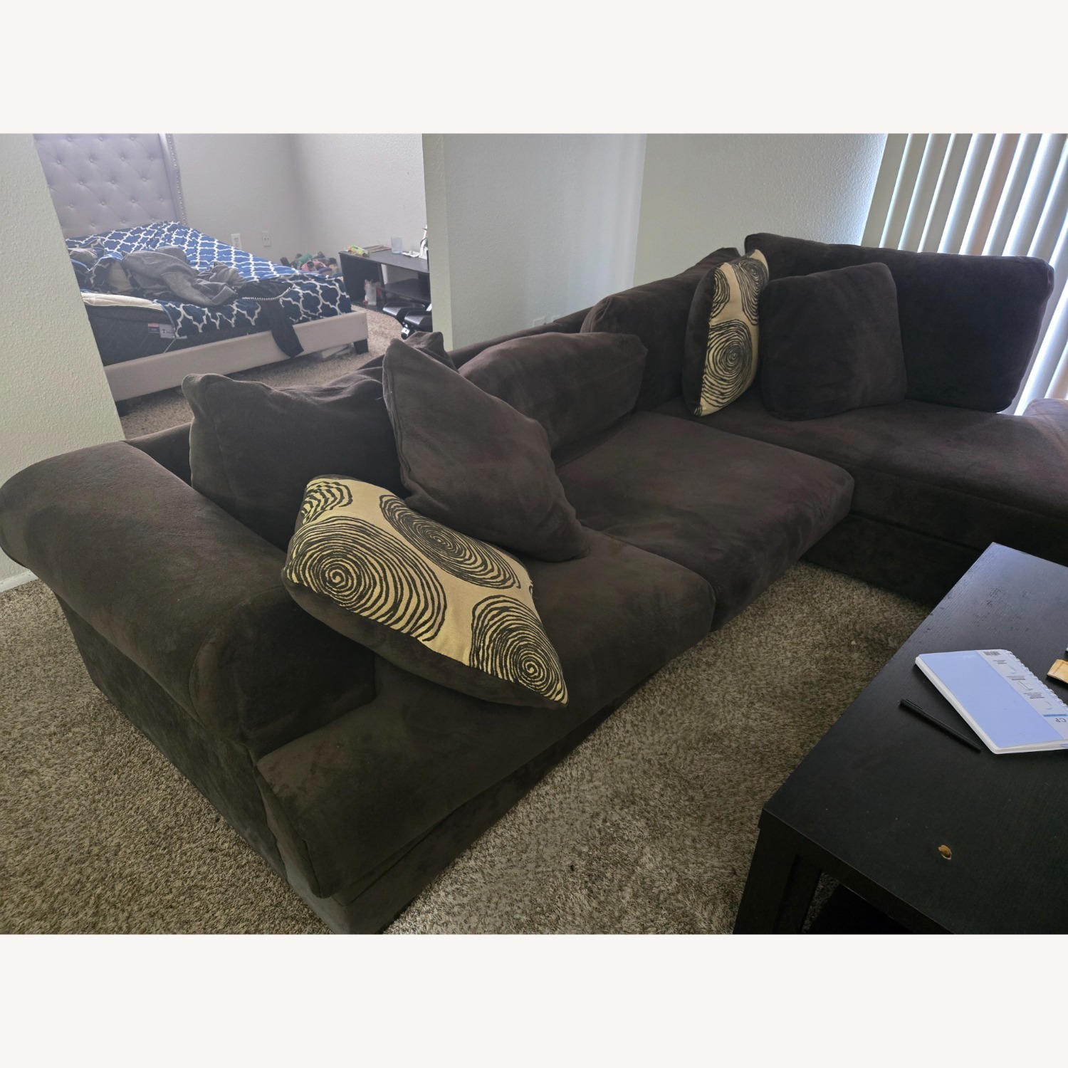 Dark Brown 3+ Seater Sofa - image-2