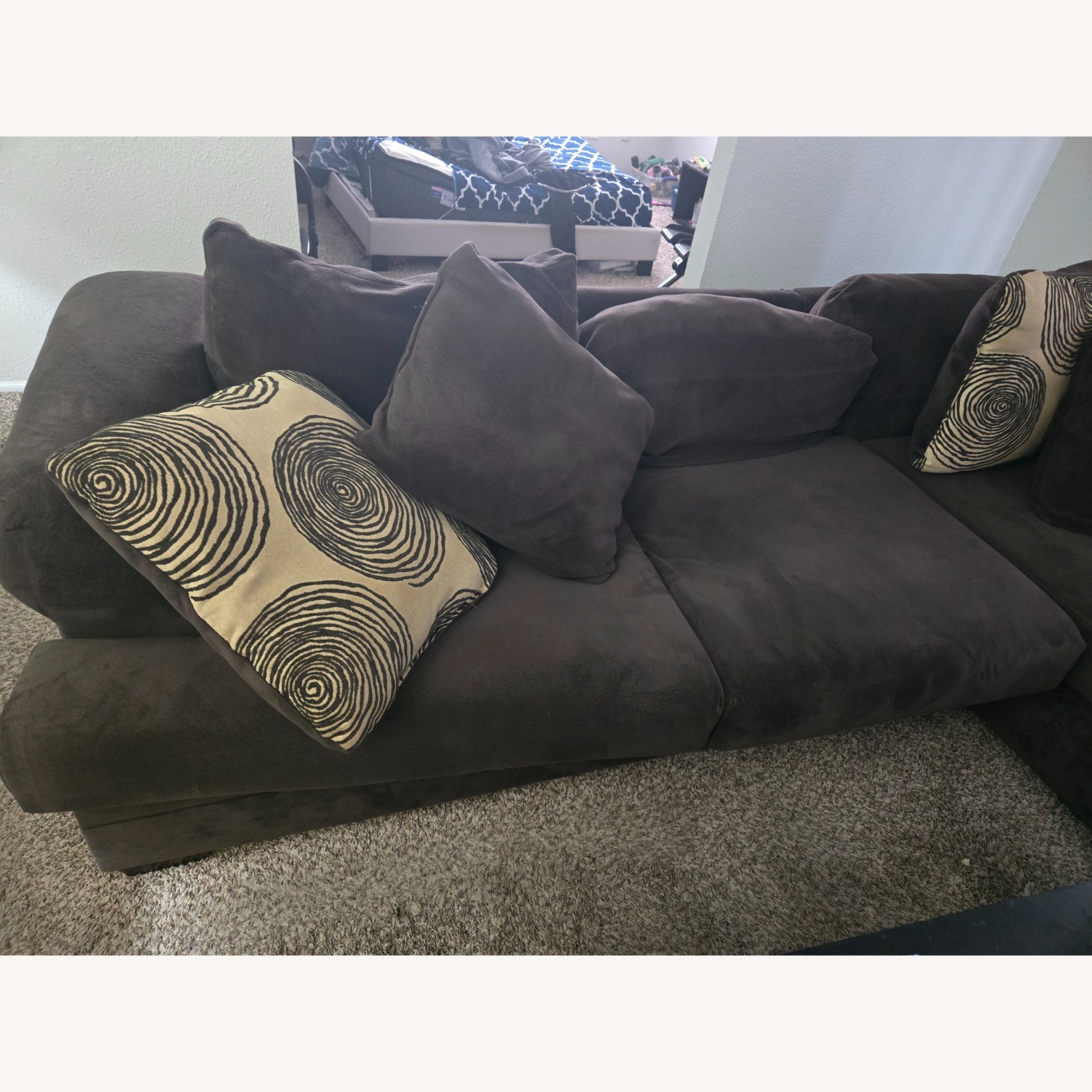 Dark Brown 3+ Seater Sofa - image-3