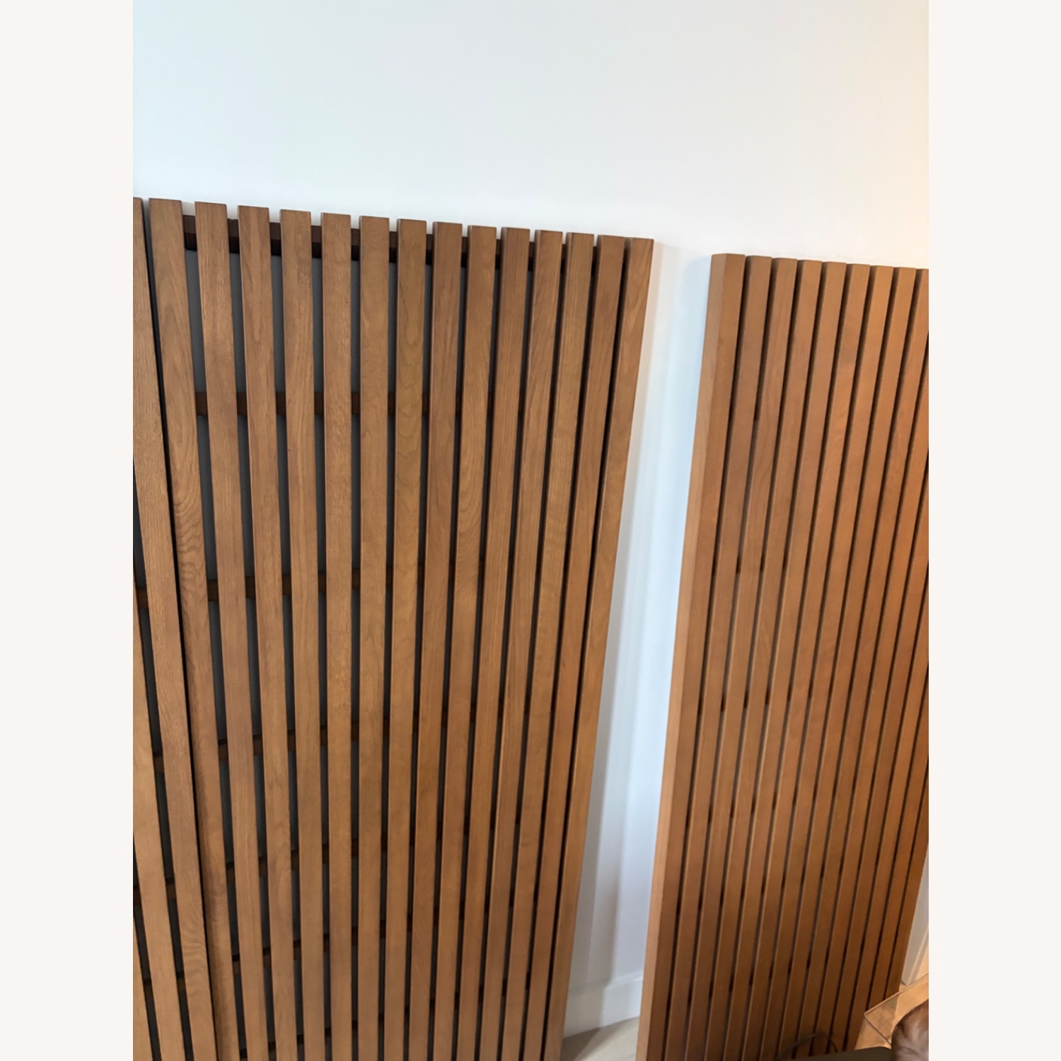 Crate & Barrel Batten Dark Brown Wall Panel Shelf - image-3