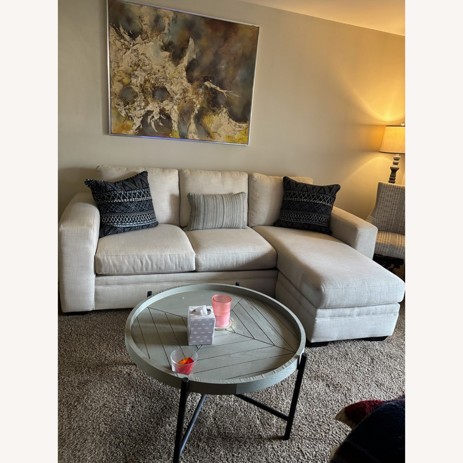 Caid 2-pc. Chenille Sectional Sofa - image-2