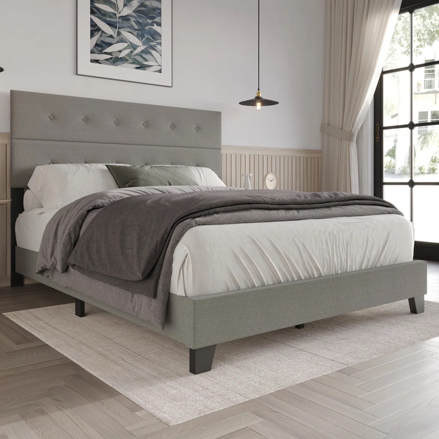 Wayfair Light Gray Fabric Headboard - image-3