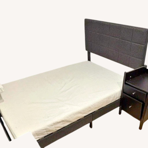 Used Cabo 3-Piece Full Bed Frame Dark Grey for sale on AptDeco
