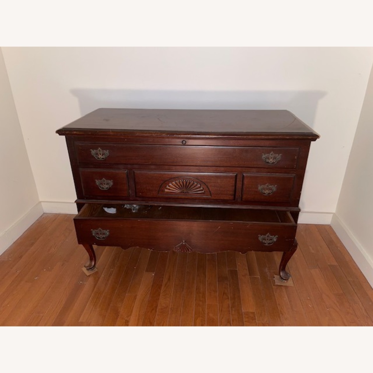 Lane Furniture Dark Brown Wood Chest - image-1