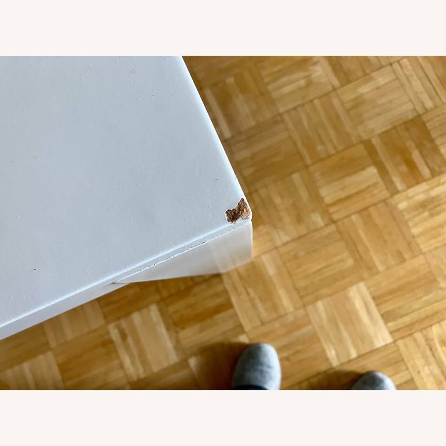 West Elm Parsons Gloss White Wood Desk 48" - image-2