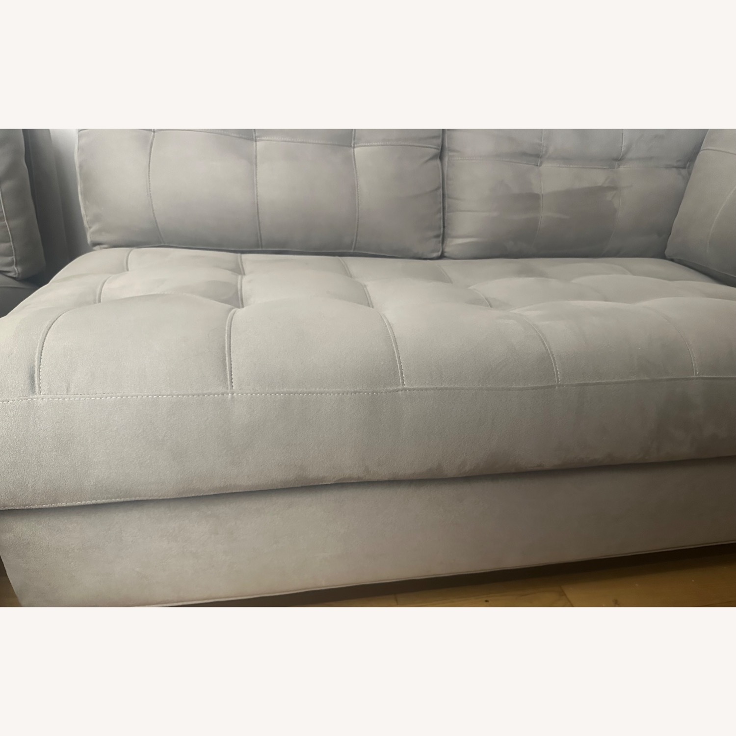 Raymour & Flanigan Light Gray Cityscape 2-pc. Sectional - image-8