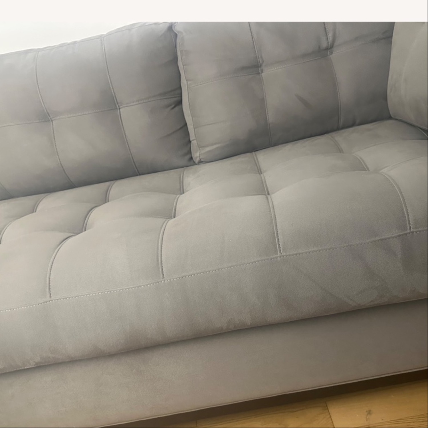 Raymour & Flanigan Light Gray Cityscape 2-pc. Sectional - image-9