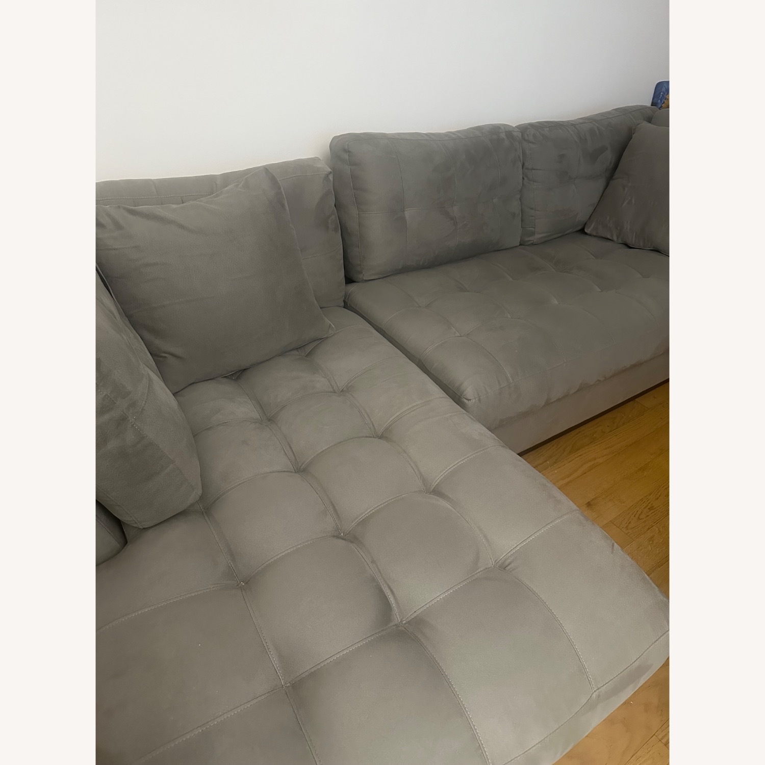 Raymour & Flanigan Light Gray Cityscape 2-pc. Sectional - image-4