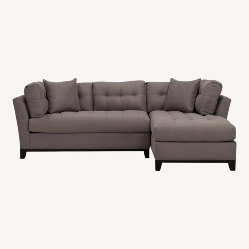Used Raymour & Flanigan Light Gray Cityscape 2-pc. Sectional for sale on AptDeco