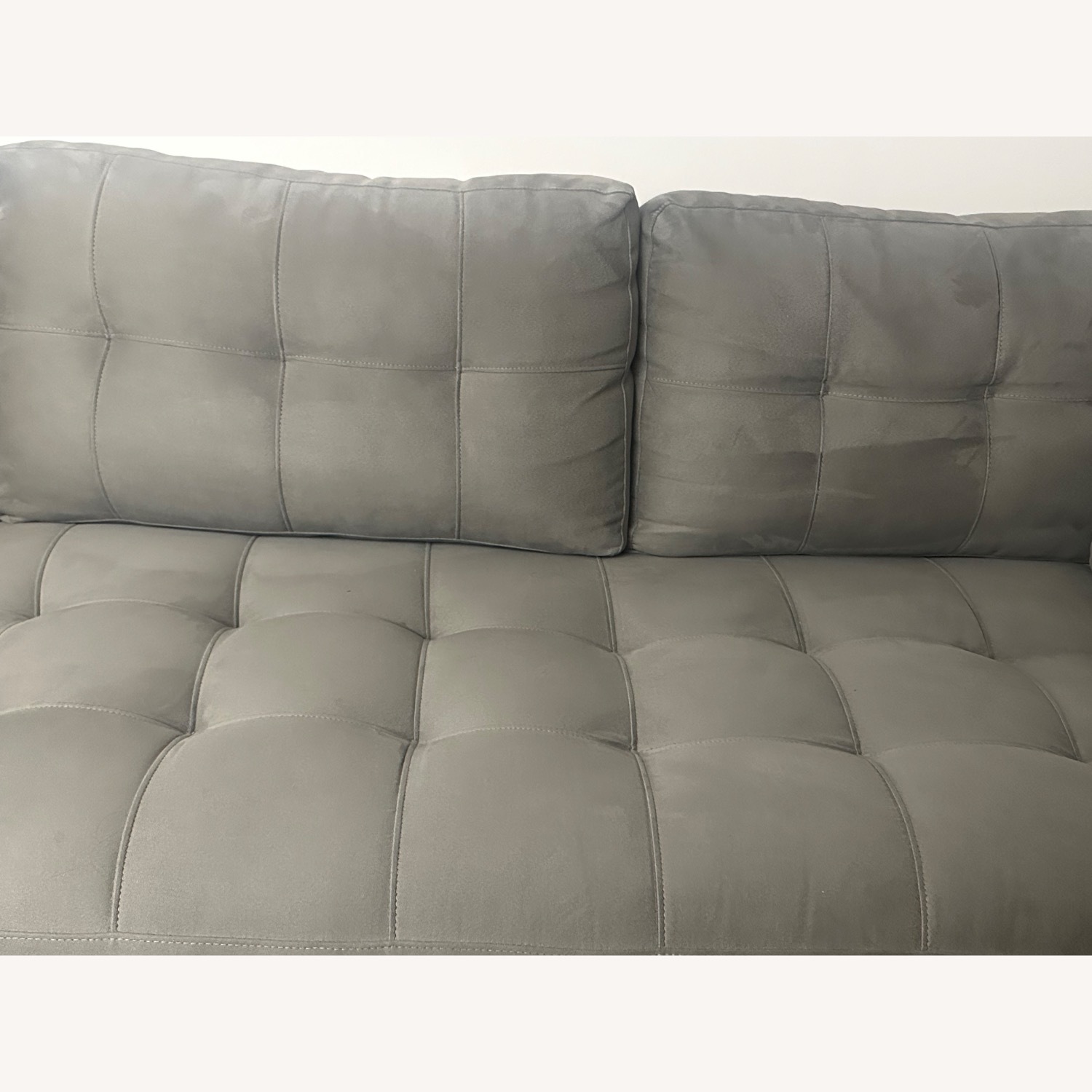 Raymour & Flanigan Light Gray Cityscape 2-pc. Sectional - image-7