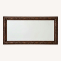 Carved and Beveled Wood Framed Wall Mirror