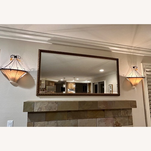 Used Carved and Beveled Wood Framed Wall Mirror for sale on AptDeco