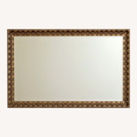 Beveled Wall Mirror with Carved Wood Frame