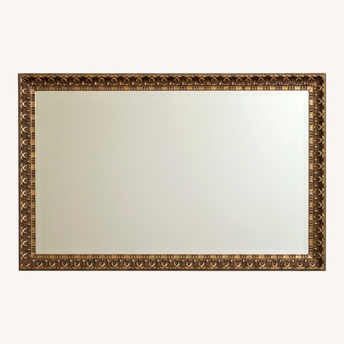 Used Beveled Wall Mirror with Carved Wood Frame for sale on AptDeco