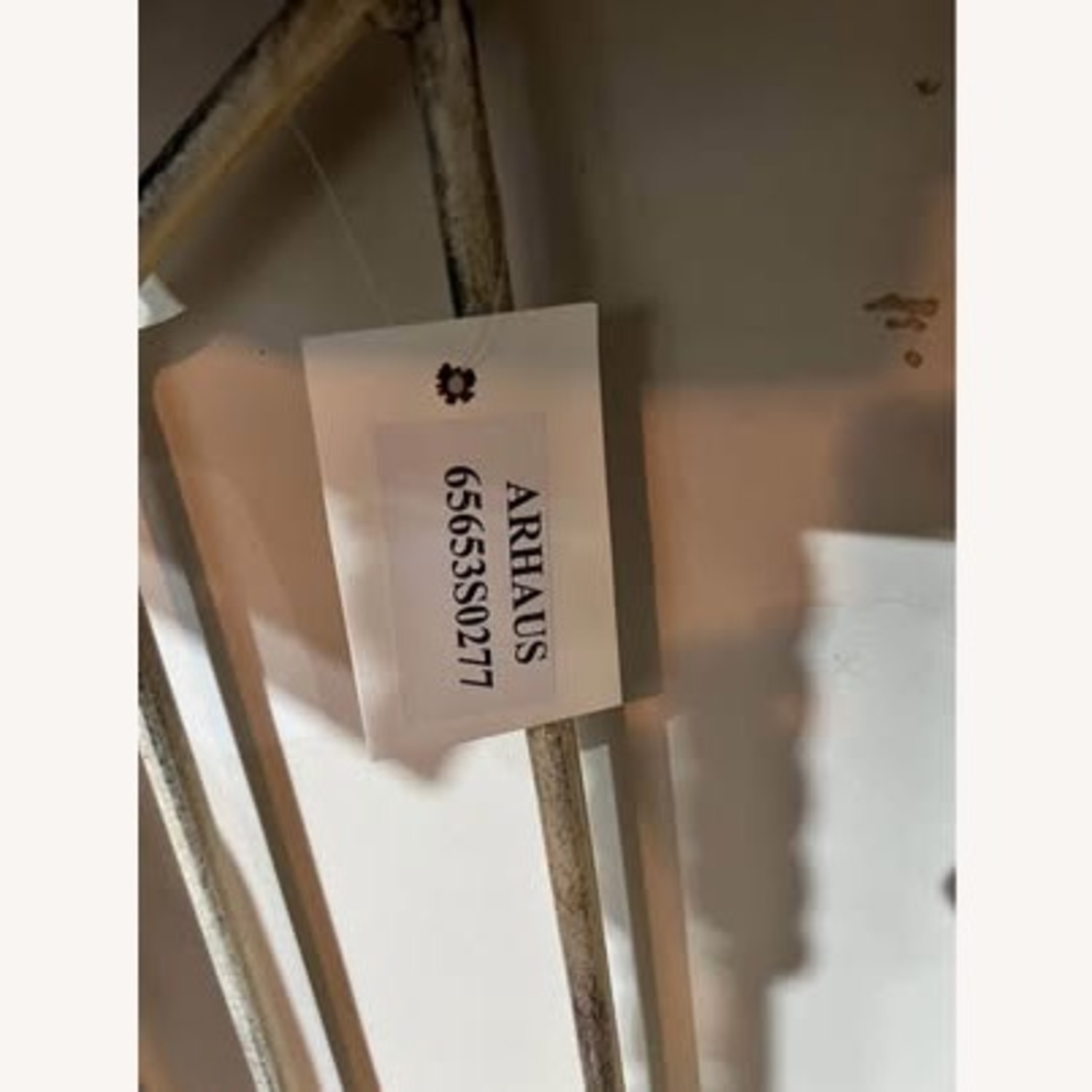 Arhaus White Wrought Iron Bench - image-1