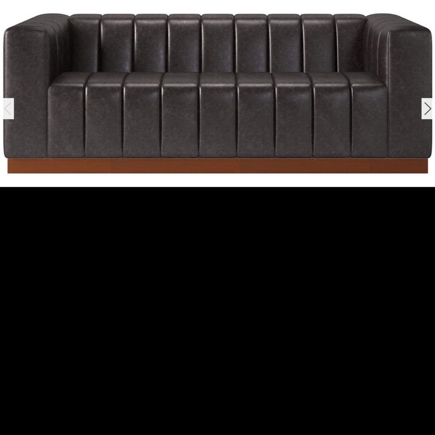 CB2 Forte Channeled Leather Sofa - image-6