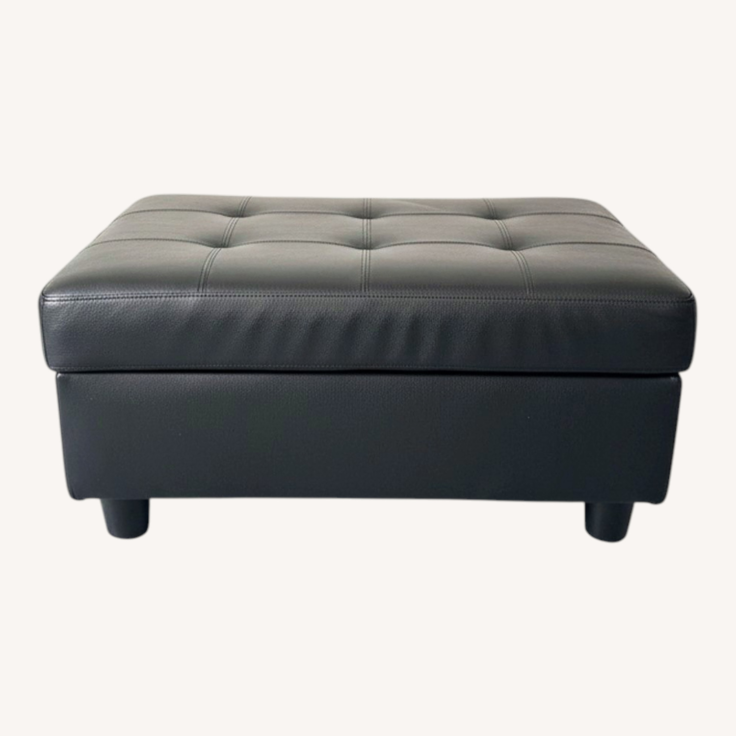 Black Leather Media Storage - image-0