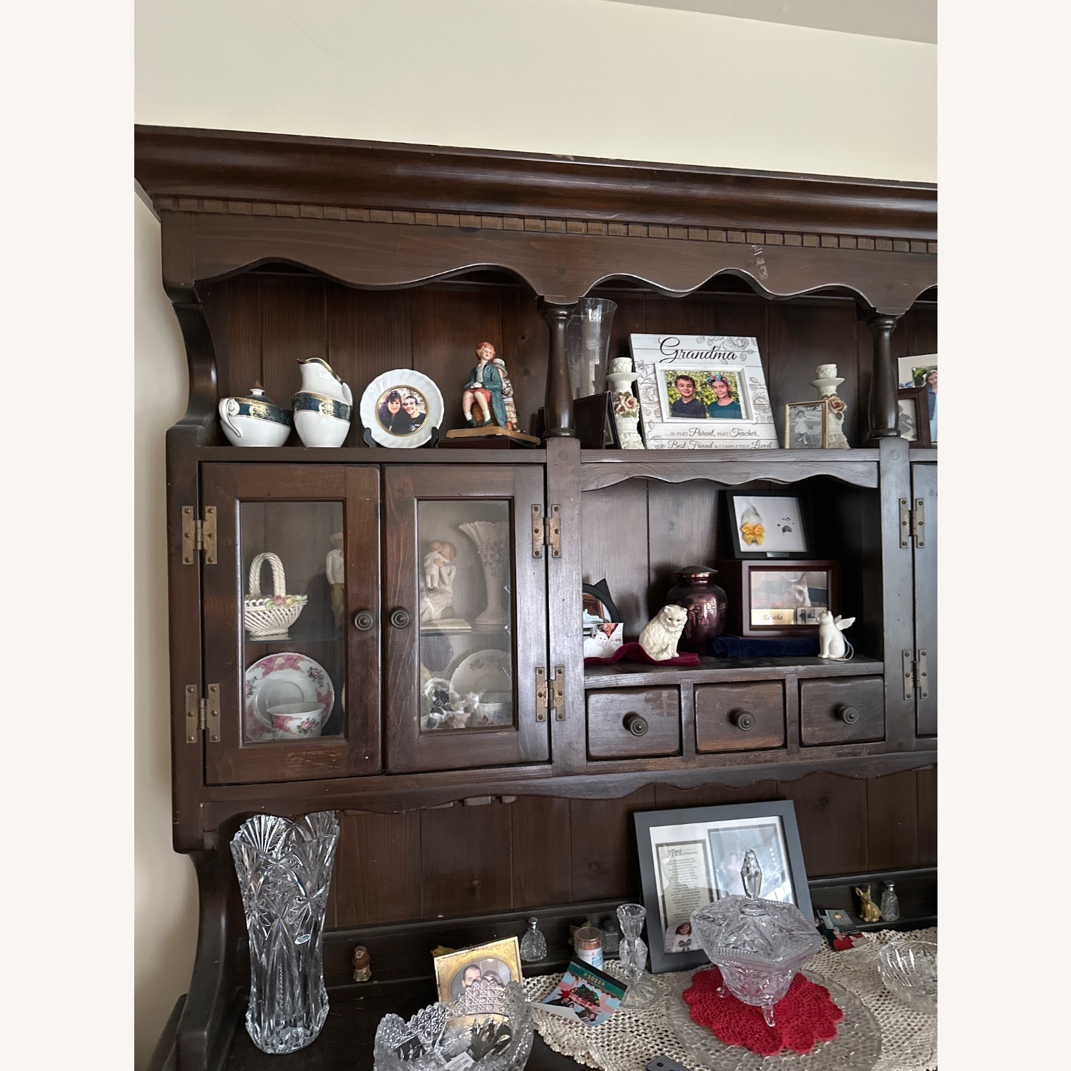 Solid Pine 2 Pc Hutch - image-5