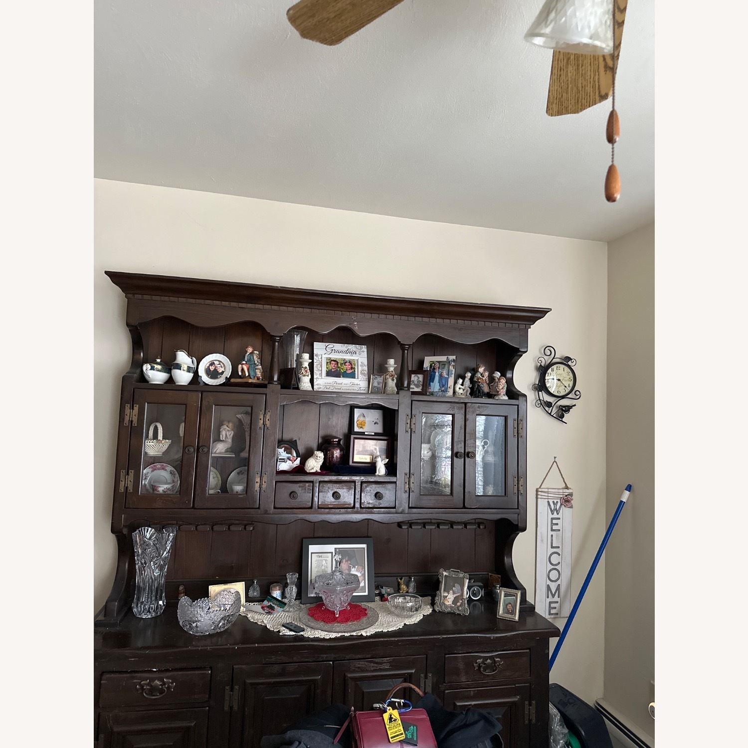 Solid Pine 2 Pc Hutch - image-7