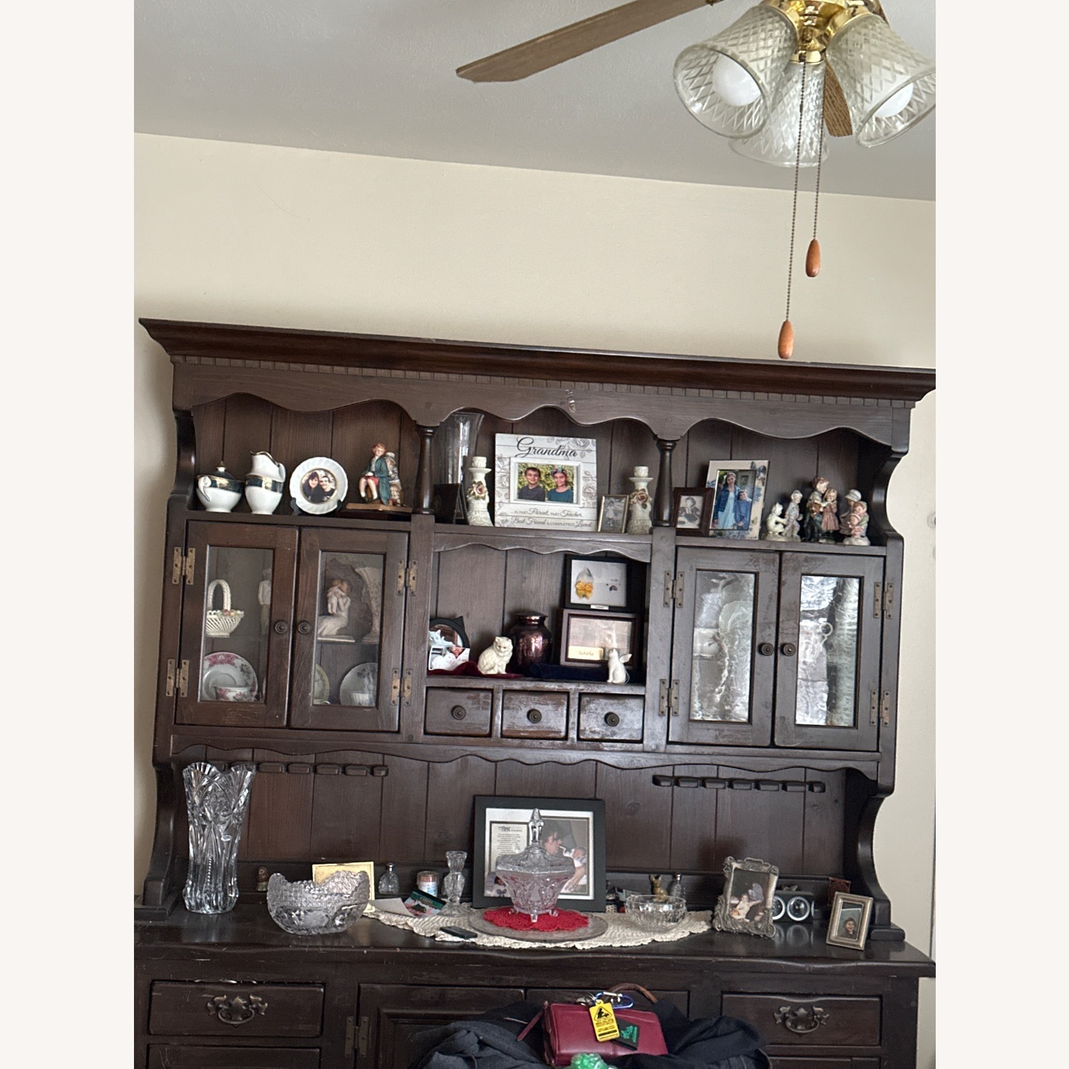 Solid Pine 2 Pc Hutch - image-2