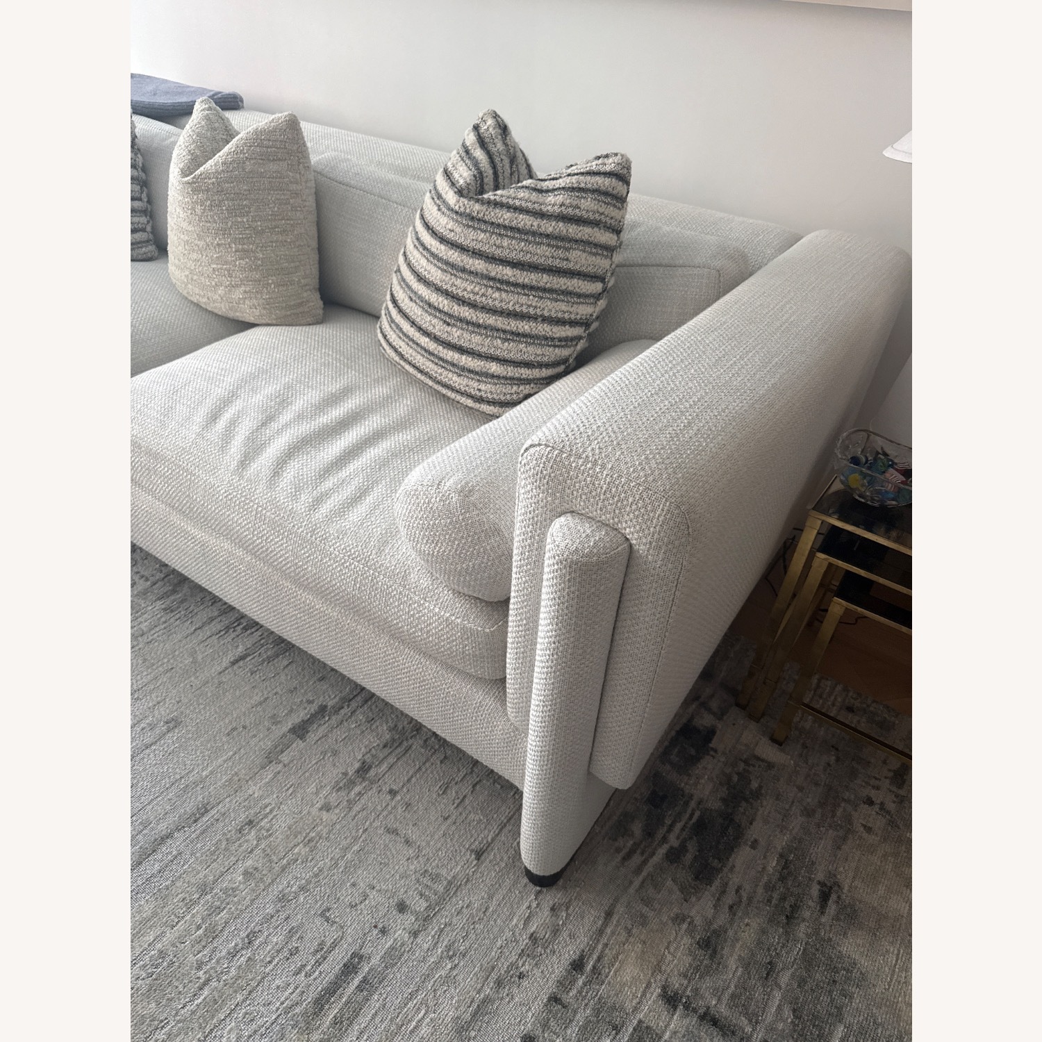 White Fabric 3+ Seater Sofa - image-3