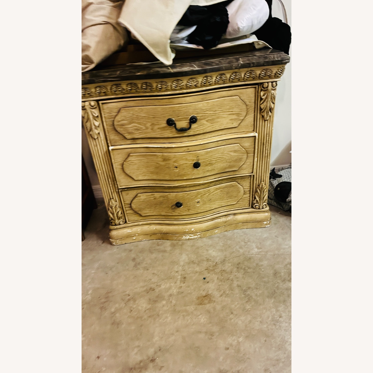 Ashley Furniture Dark Brown Marble Dresser - image-5