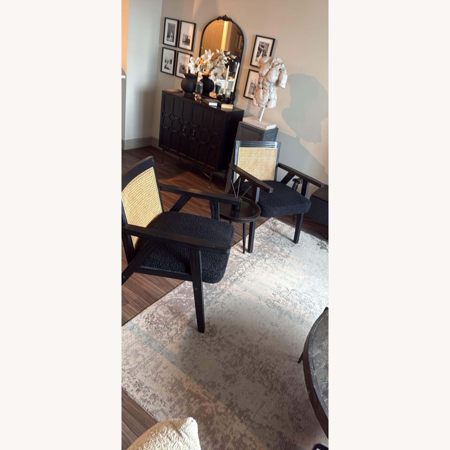 Modern Cane Back Accent Chair Set - image-6