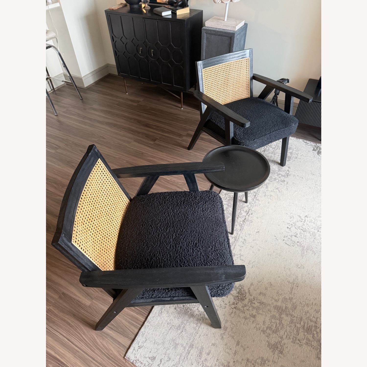 Modern Cane Back Accent Chair Set - image-2