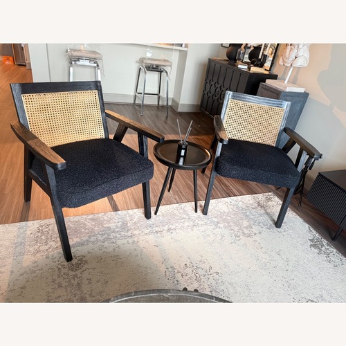 Used Modern Cane Back Accent Chair Set for sale on AptDeco