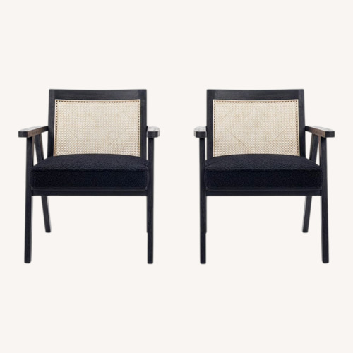 Used Modern Cane Back Accent Chair Set for sale on AptDeco
