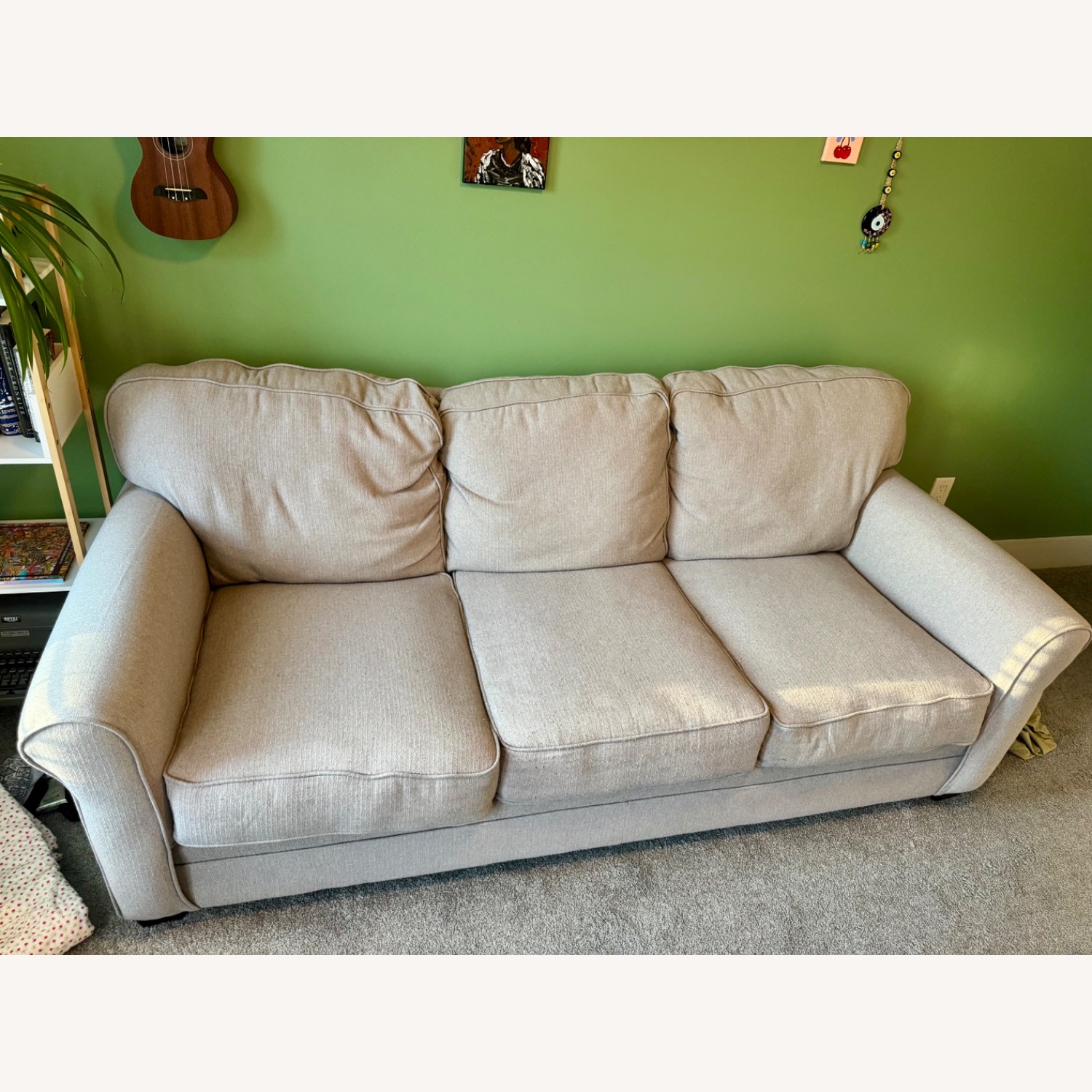 Natural Fabric 3+ Seater Sofa - image-1