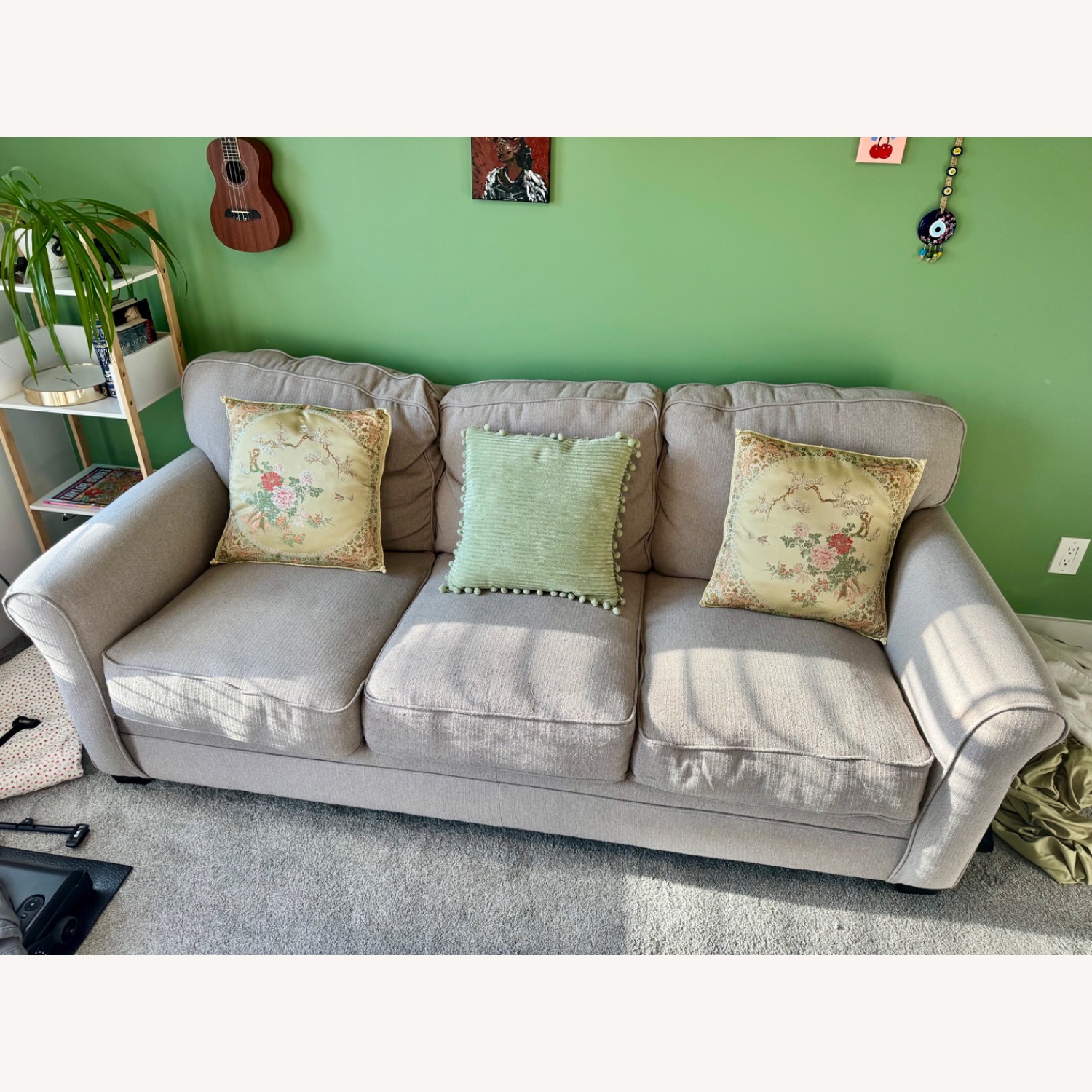 Natural Fabric 3+ Seater Sofa - image-2