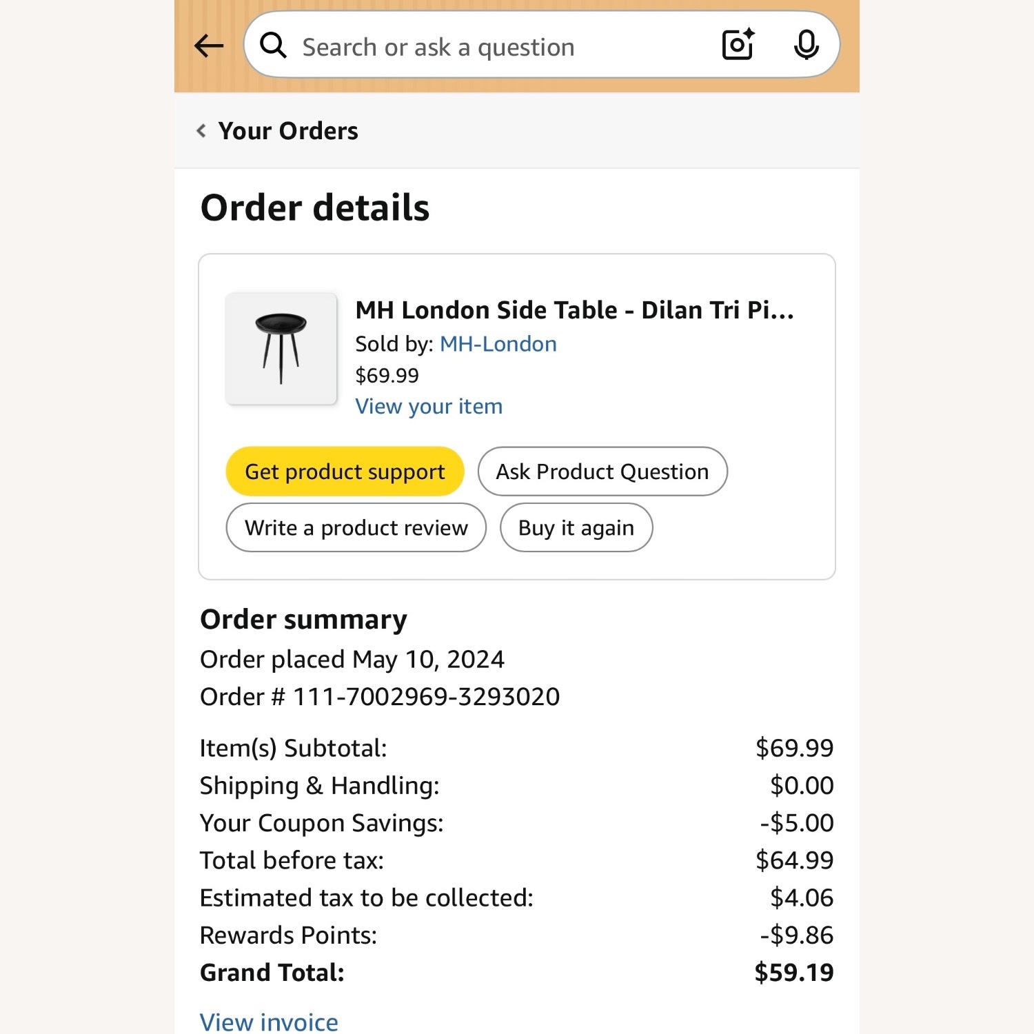 Dilan Tri Pin Black Wood Side Table - image-6