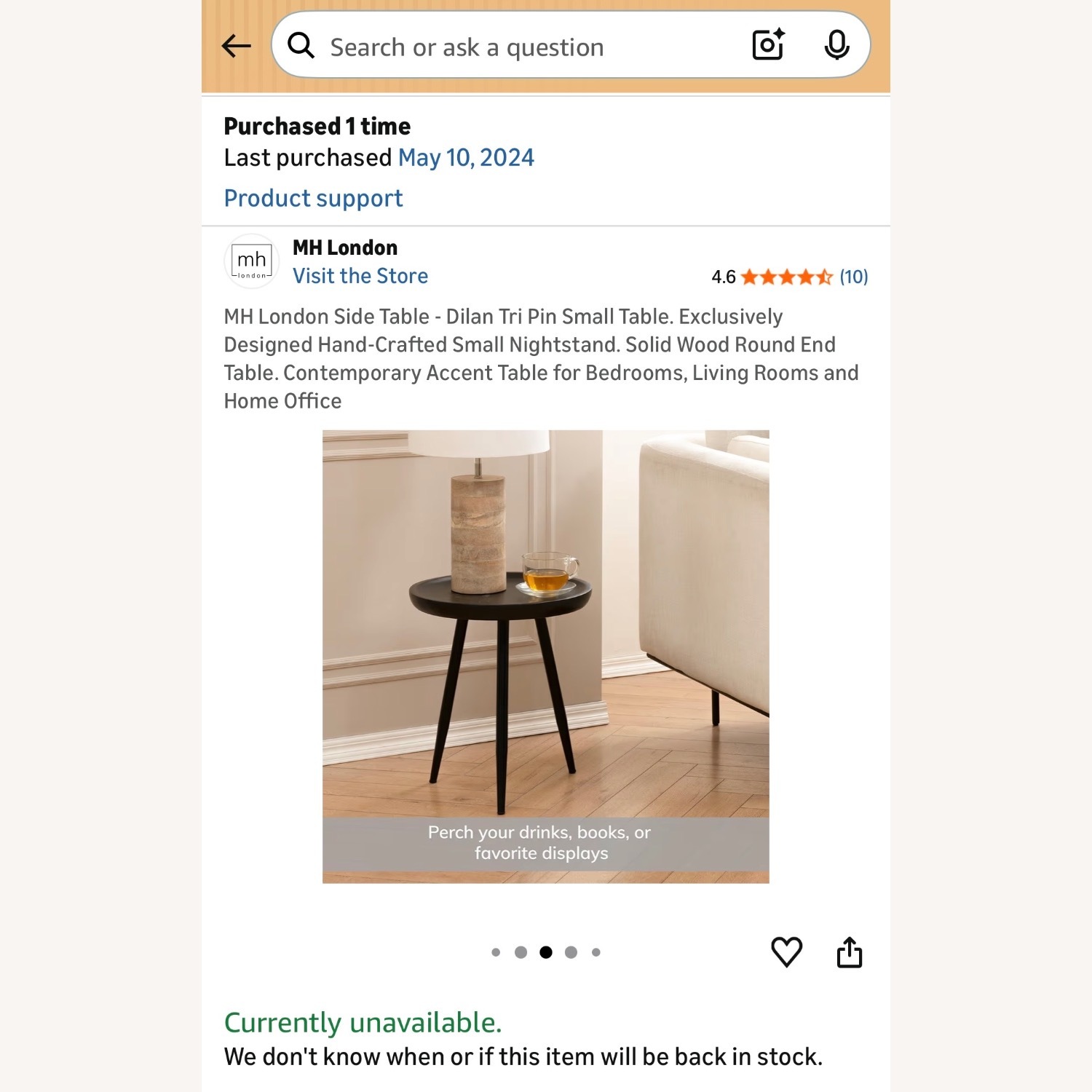 Dilan Tri Pin Black Wood Side Table - image-2