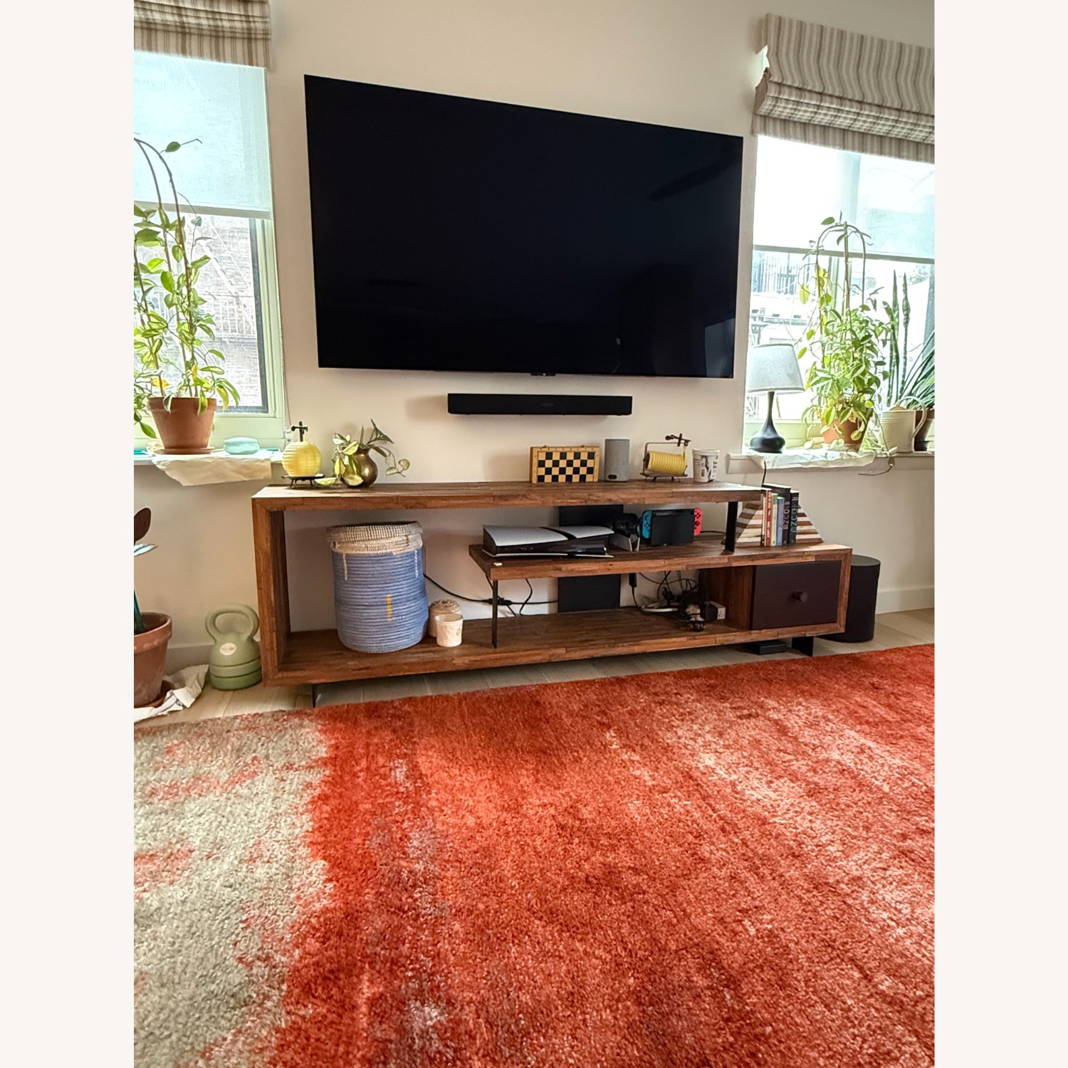 West Elm Staggered Reclaimed Peroba & Walnut Media Console  - image-2