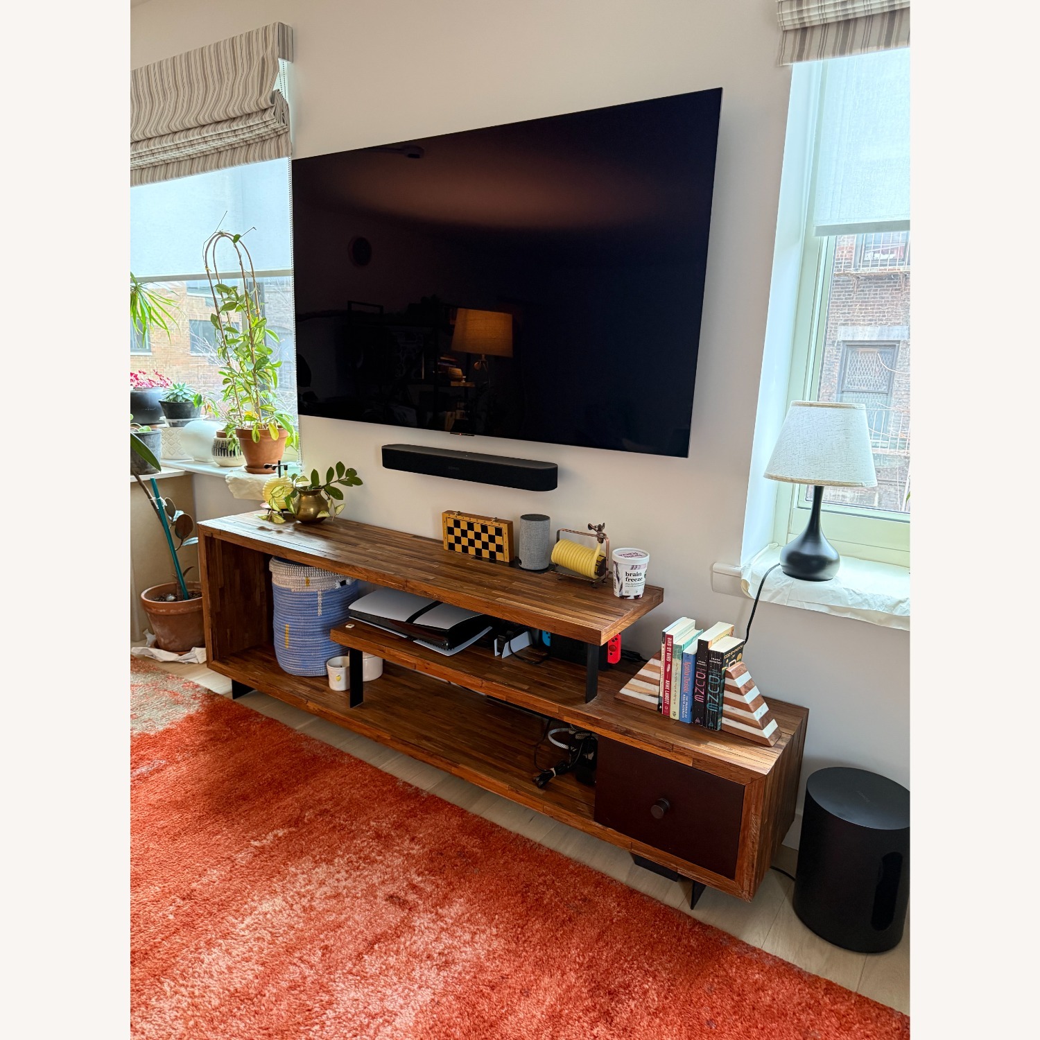 West Elm Staggered Reclaimed Peroba & Walnut Media Console  - image-3