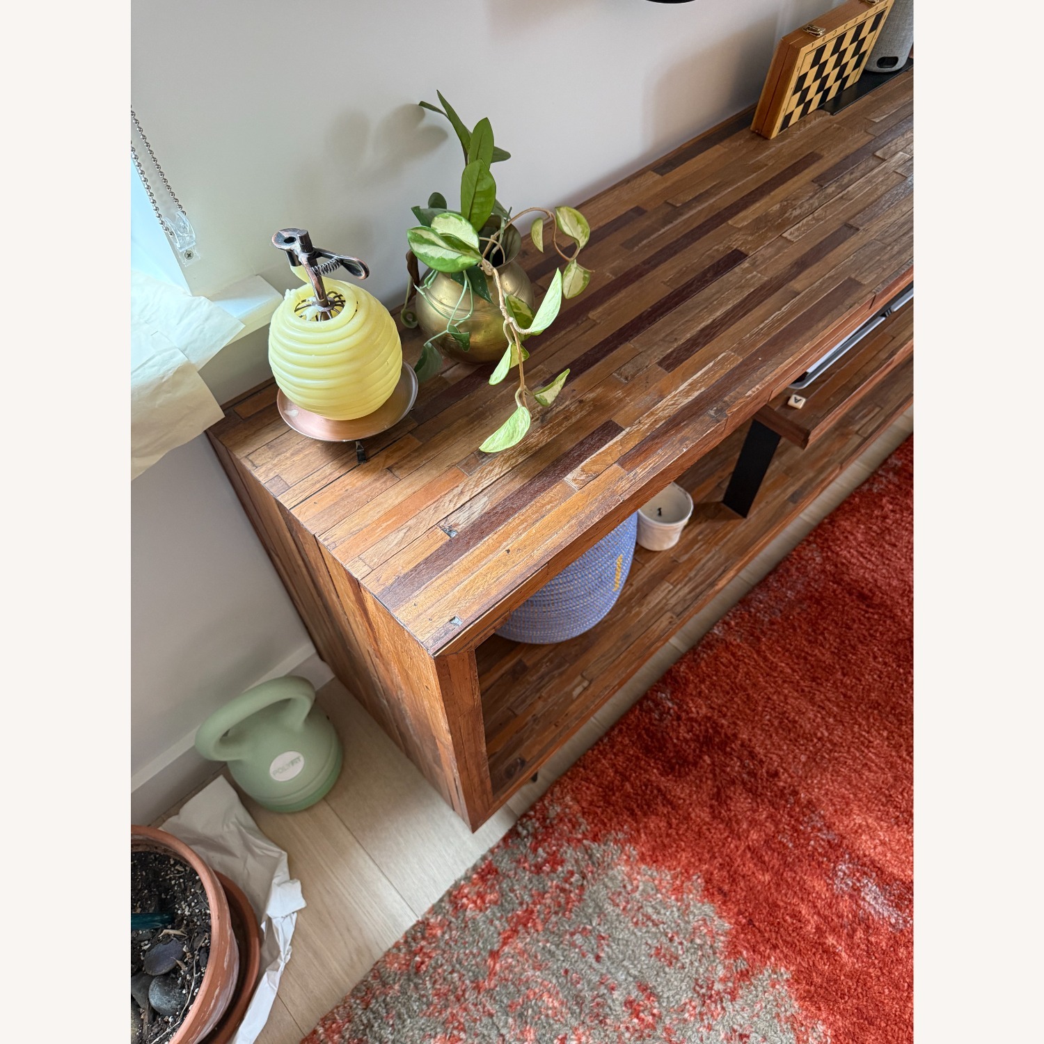 West Elm Staggered Reclaimed Peroba & Walnut Media Console  - image-4