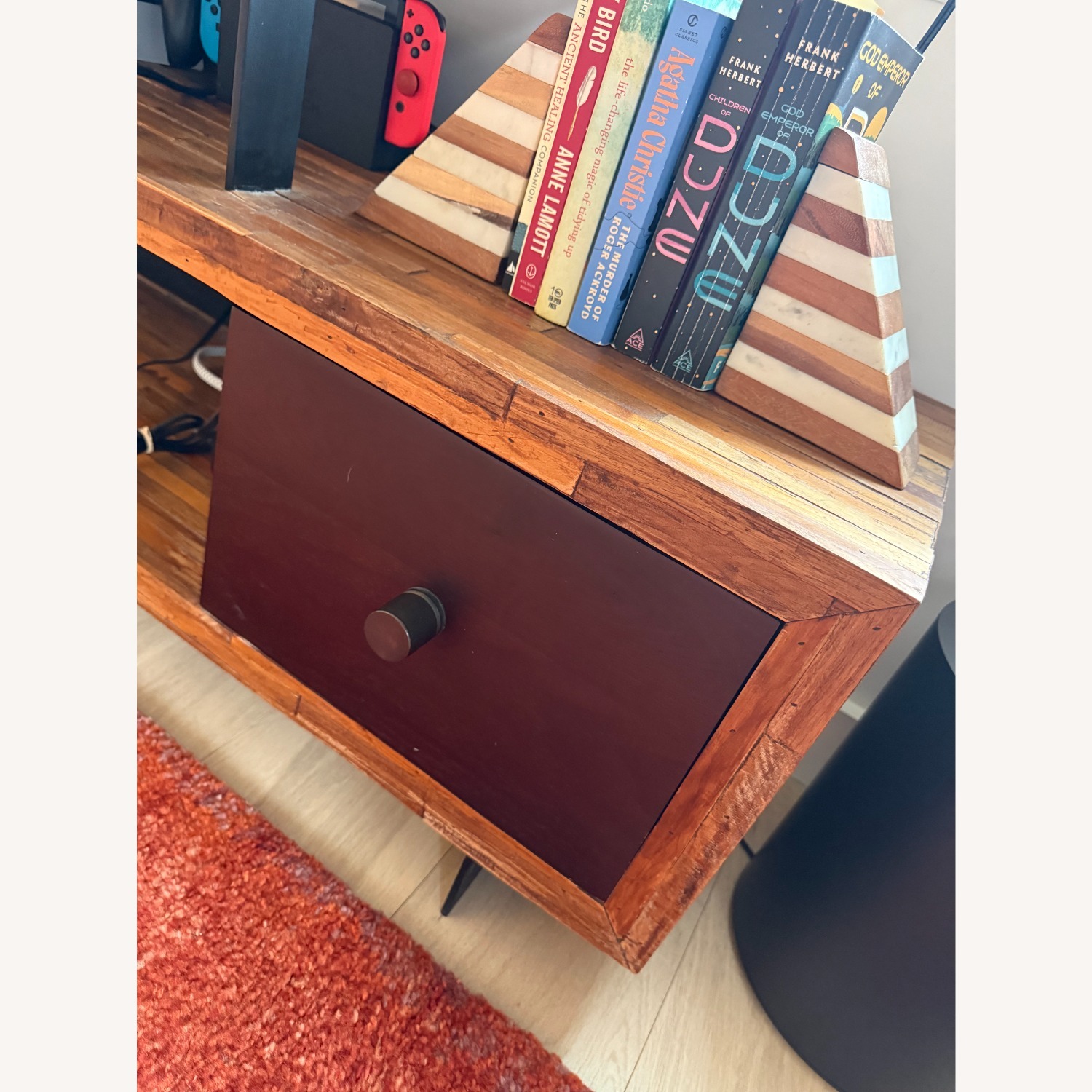 West Elm Staggered Reclaimed Peroba & Walnut Media Console  - image-5