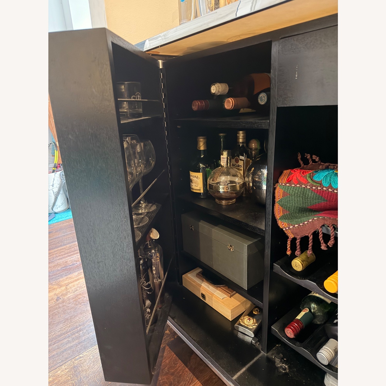 Mitchell Gold + Bob Williams Manning Black Wood Bar Cart - image-4