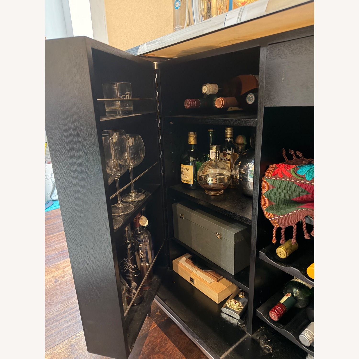 Mitchell Gold + Bob Williams Manning Black Wood Bar Cart - image-5