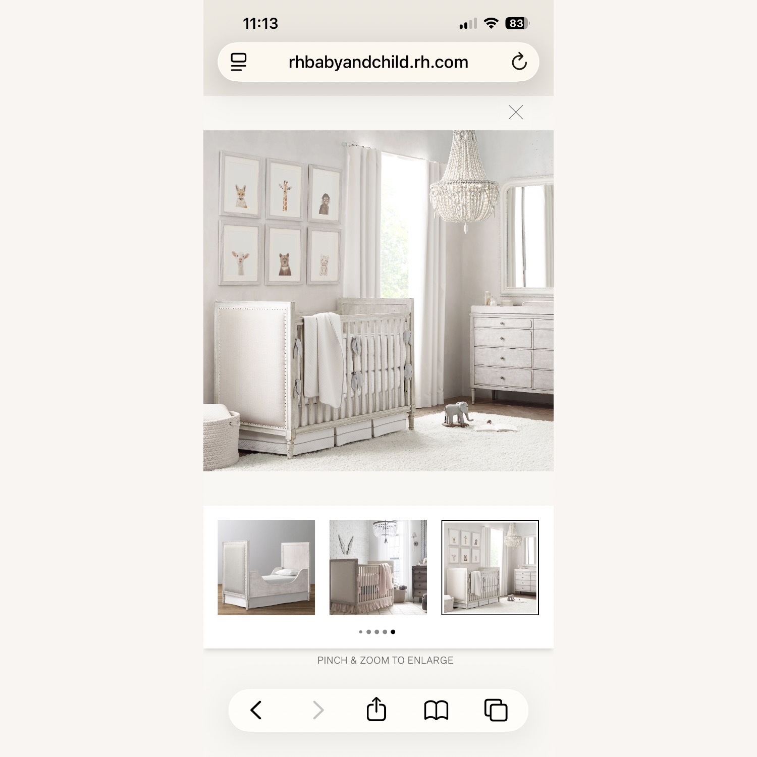 Restoration Hardware Marcelle Upholstered Crib - image-1