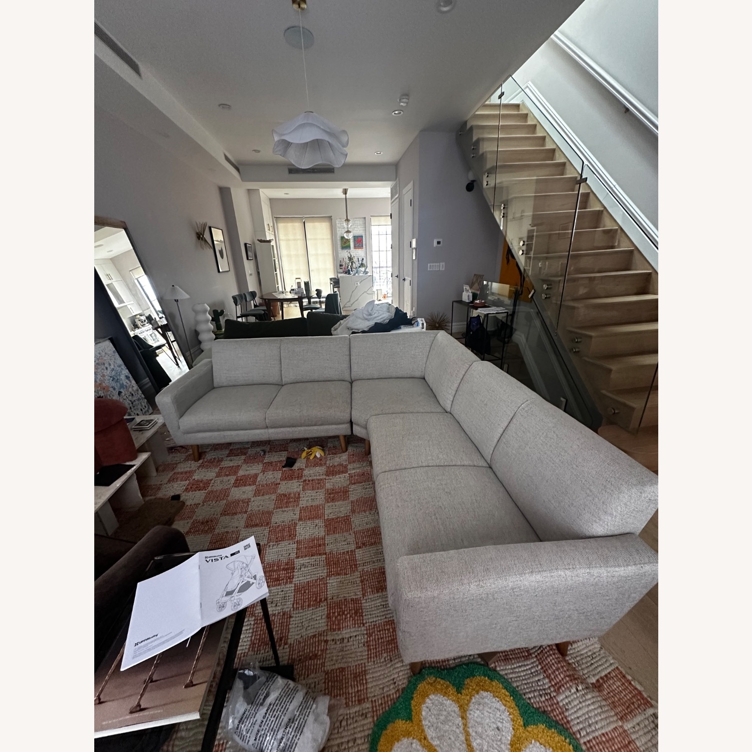 West Elm Oliver Light Gray 3+ Piece Sectional - image-4