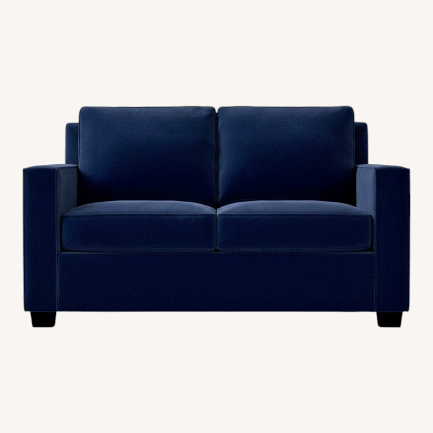 West Elm Henry Blue Velvet Sleeper Sofa - image-0