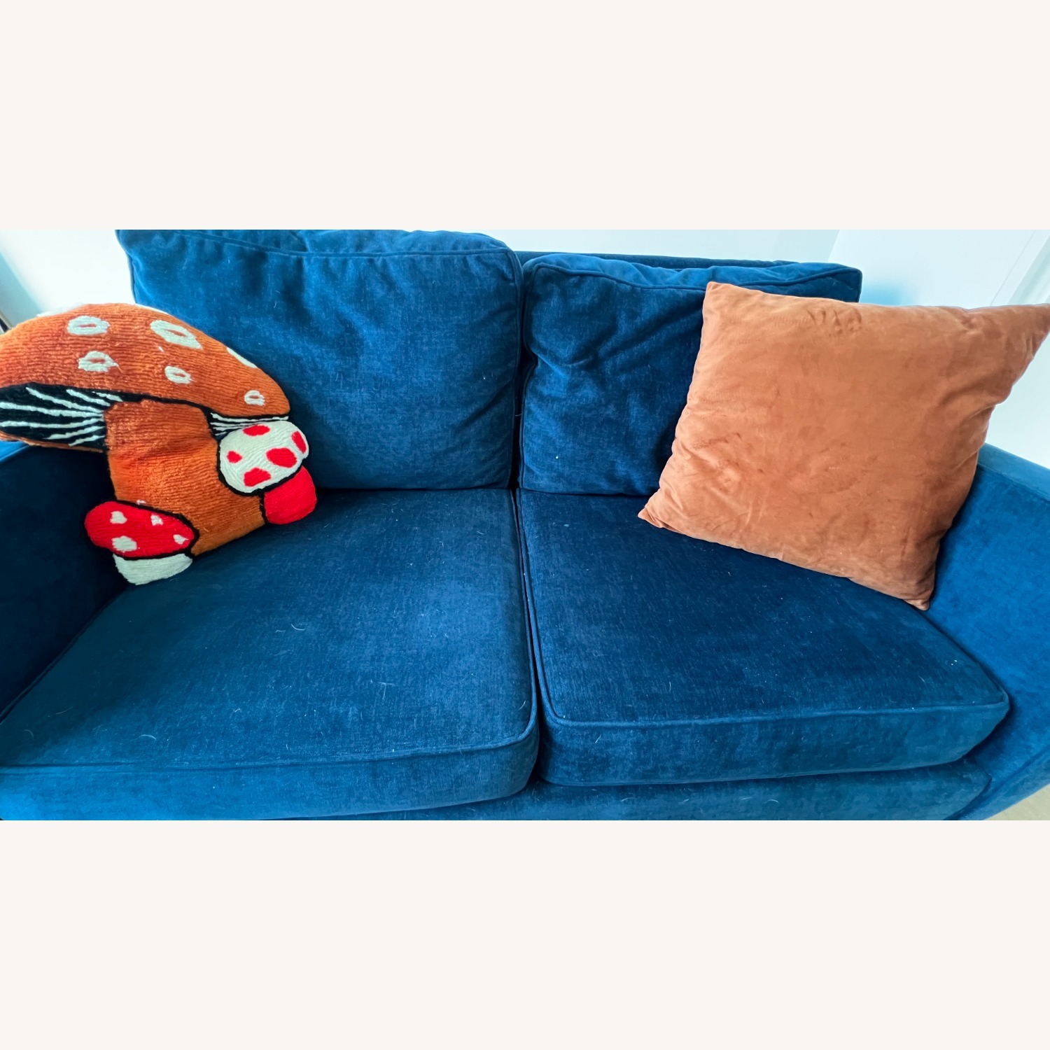 West Elm Henry Blue Velvet Sleeper Sofa - image-3