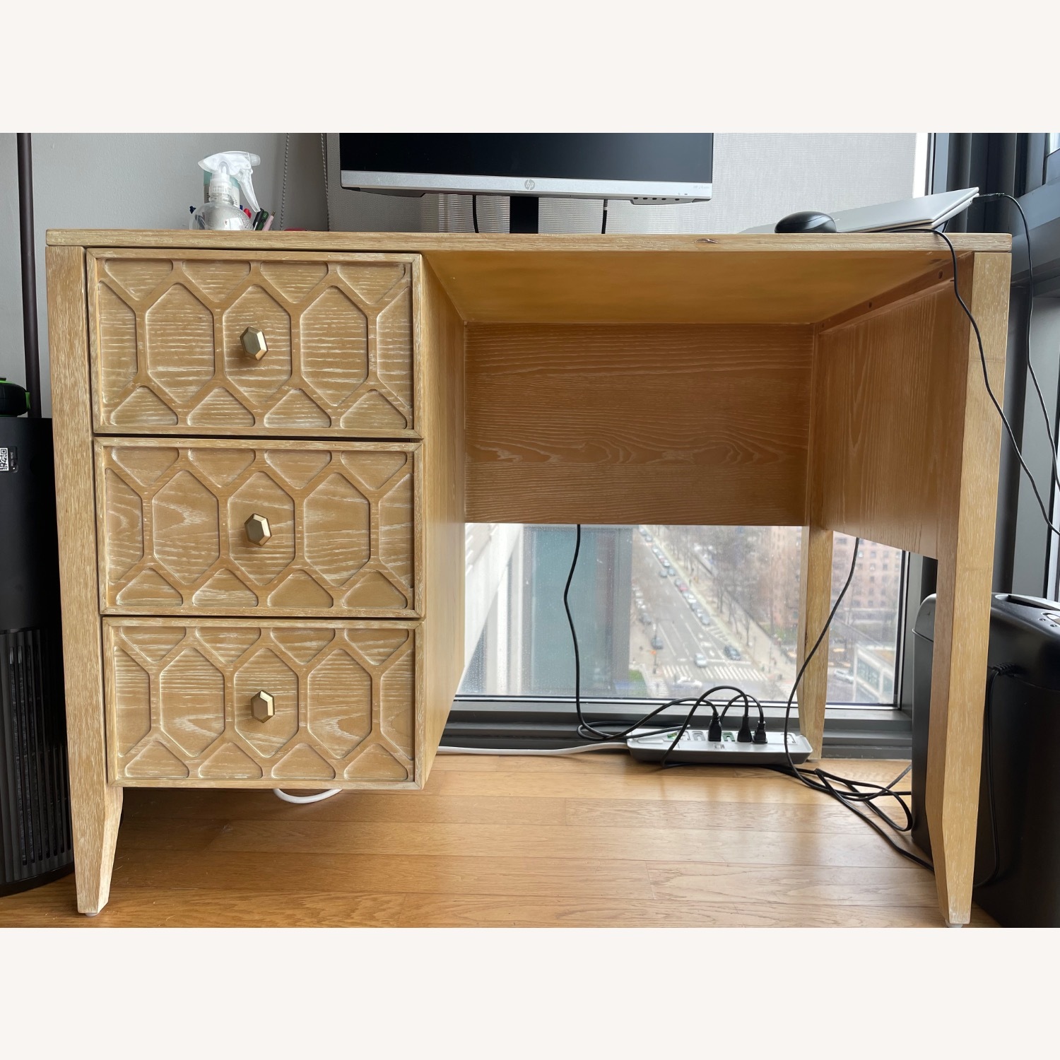 Anthropologie Natural Textured Trellis Desk - image-1