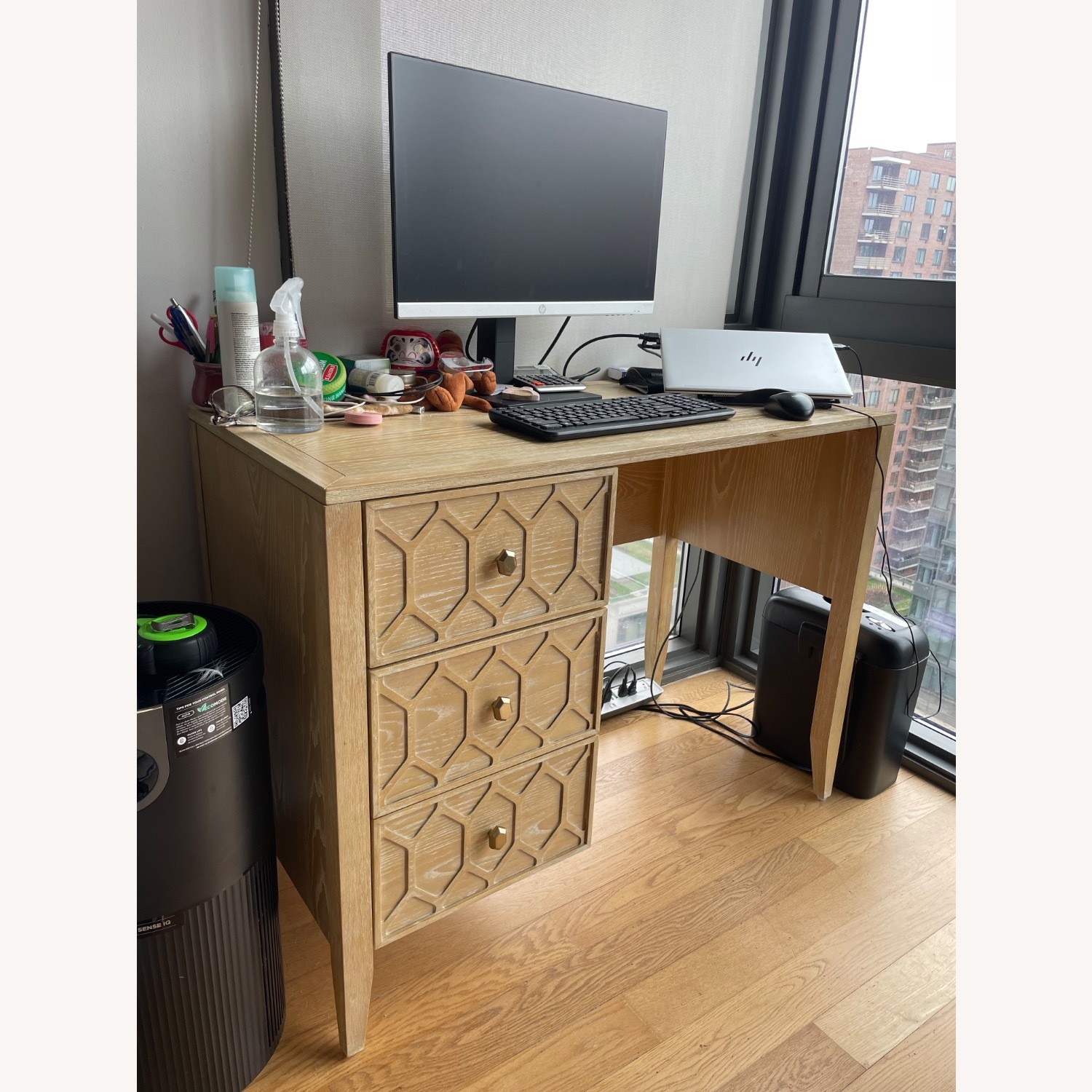 Anthropologie Natural Textured Trellis Desk - image-4