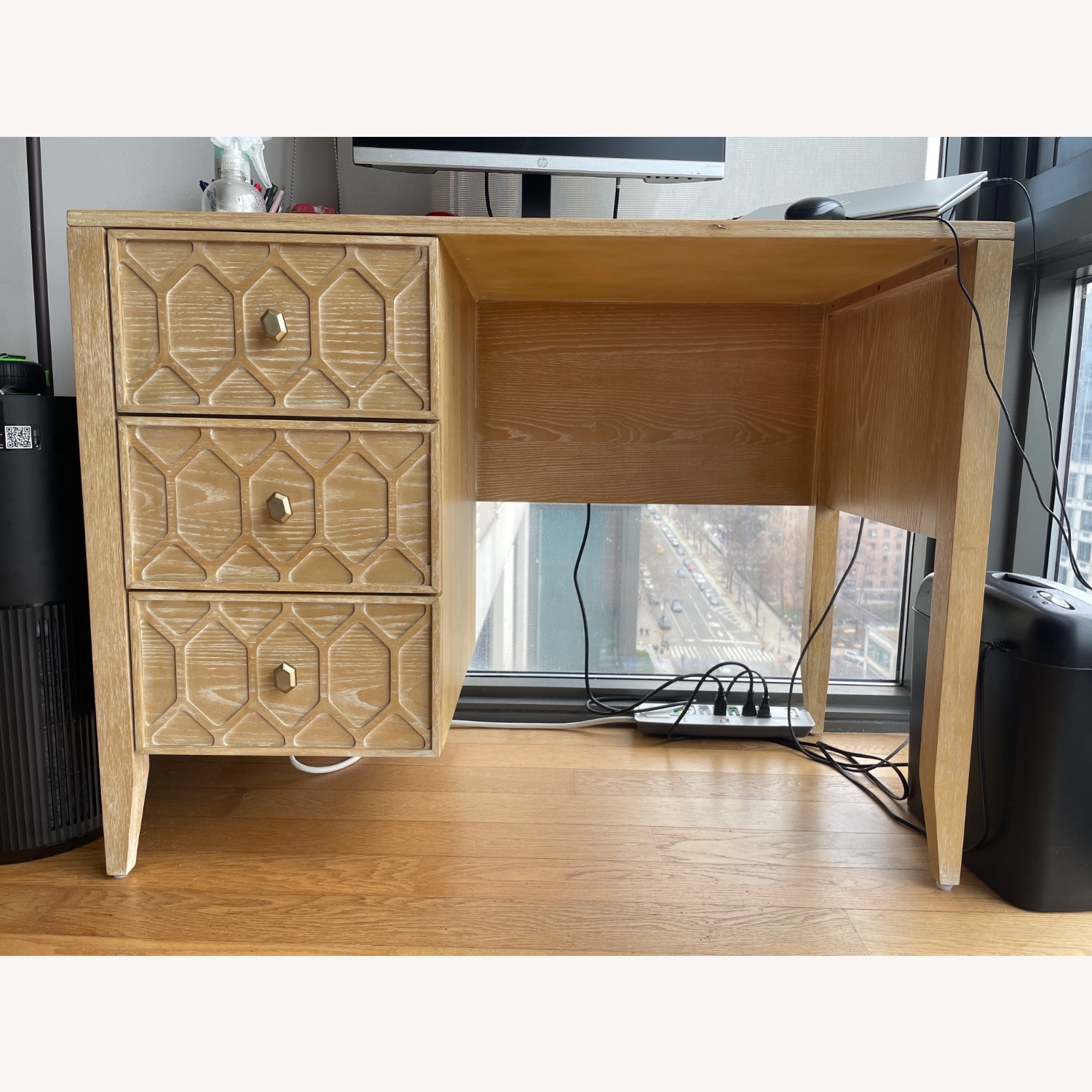 Anthropologie Natural Textured Trellis Desk - image-2