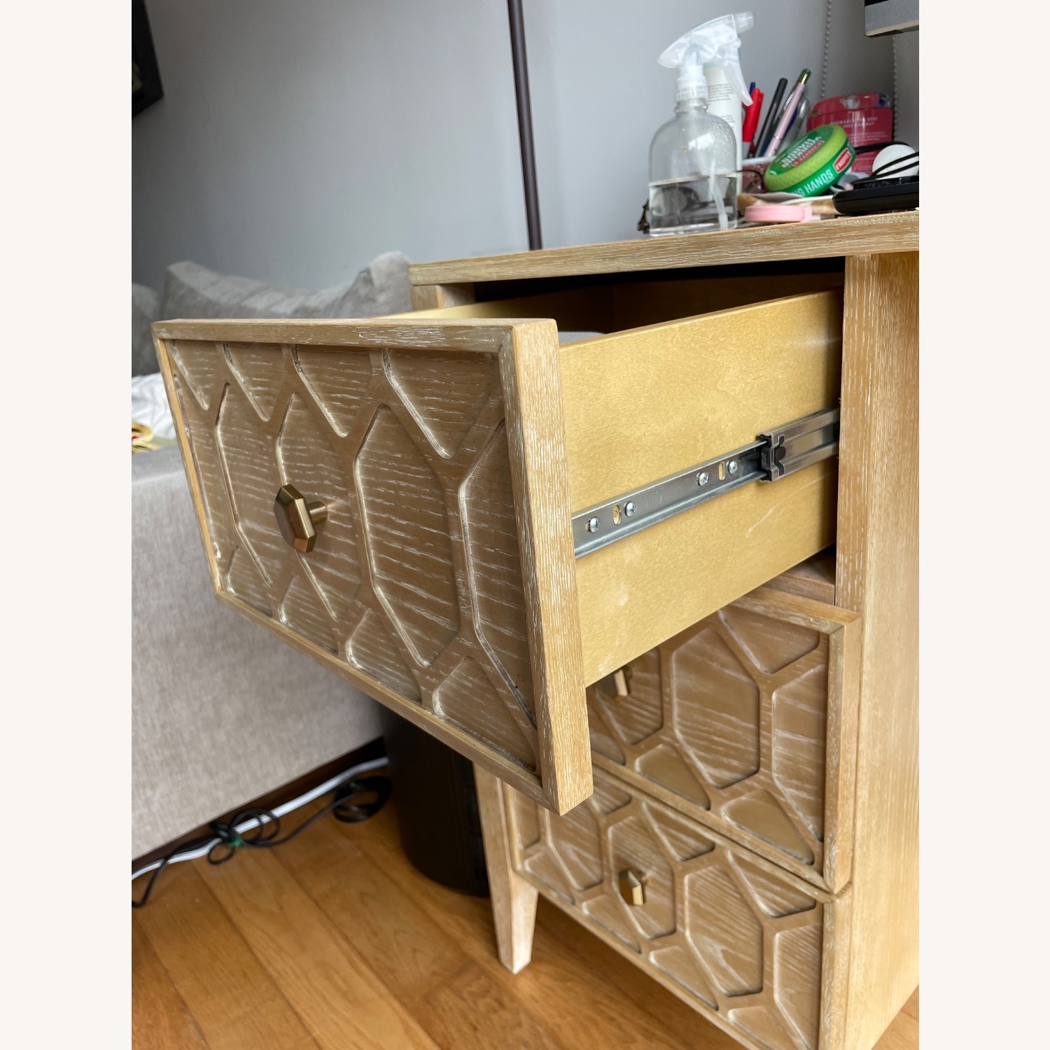 Anthropologie Natural Textured Trellis Desk - image-3